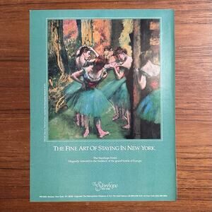 1986 Print Ad DEGAS Dancers The Stanhope Hotel NY